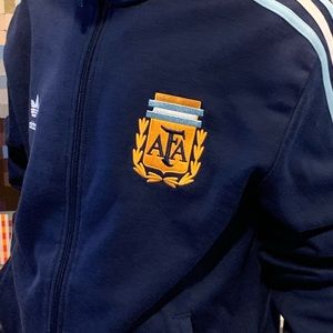 Adidas AFA Soccer Athletic Jacket Blue White Gold